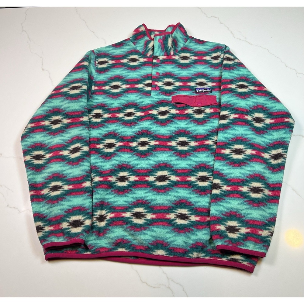 PATAGONIA SYNCHILLA SNAP-T Womens Large Wild Desert Aztec Fleece